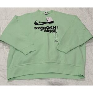 NWT WOMEN'S SPORTSWEAR SWOOSH OVERSIZED CREWNECK SWEATSHIRT IN VAPOR GREEN XS